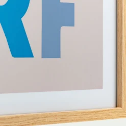 Image encadrée motif surf 33x43cm - bleu