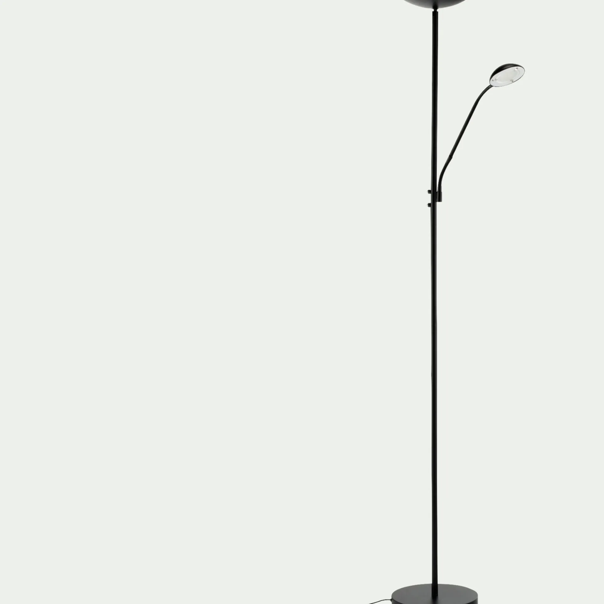 Lampadaire électrifié droit en acier H180cm - noir