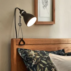 Lampe à pince électrifiée en acier - noir H34cm