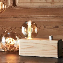 Lampe à poser en bois intensité variable H7cm