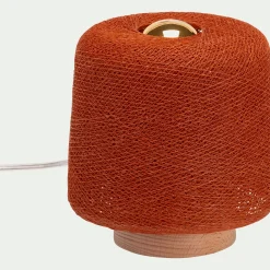 Lampe à poser en hêtre H16cm - cuivre tanné