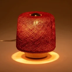 Lampe à poser en hêtre H16cm - cuivre tanné