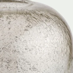 Lampe à poser en verre bullé D24cm - transparent