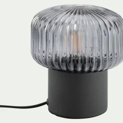 Lampe à poser en verre D16cm - noir