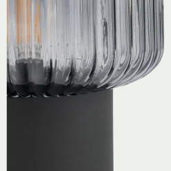 Lampe à poser en verre D16cm - noir