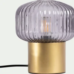 Lampe à poser en verre D16cm - doré