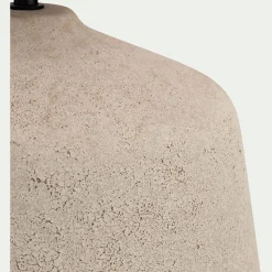 Lampe à poser électrifiée en céramique et coton D35cm - beige sable