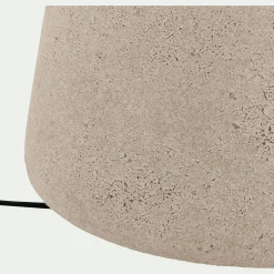 Lampe à poser électrifiée en céramique et coton D35cm - beige sable
