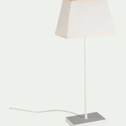 Lampe à poser électrifiée en coton H47cm - blanc
