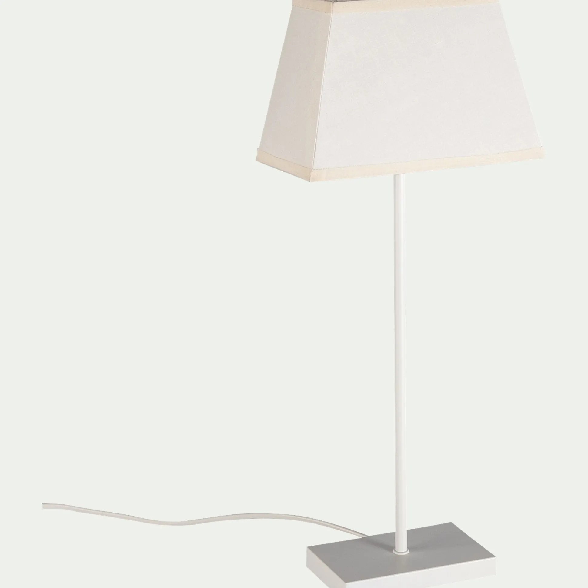 Lampe à poser électrifiée en coton H47cm - blanc