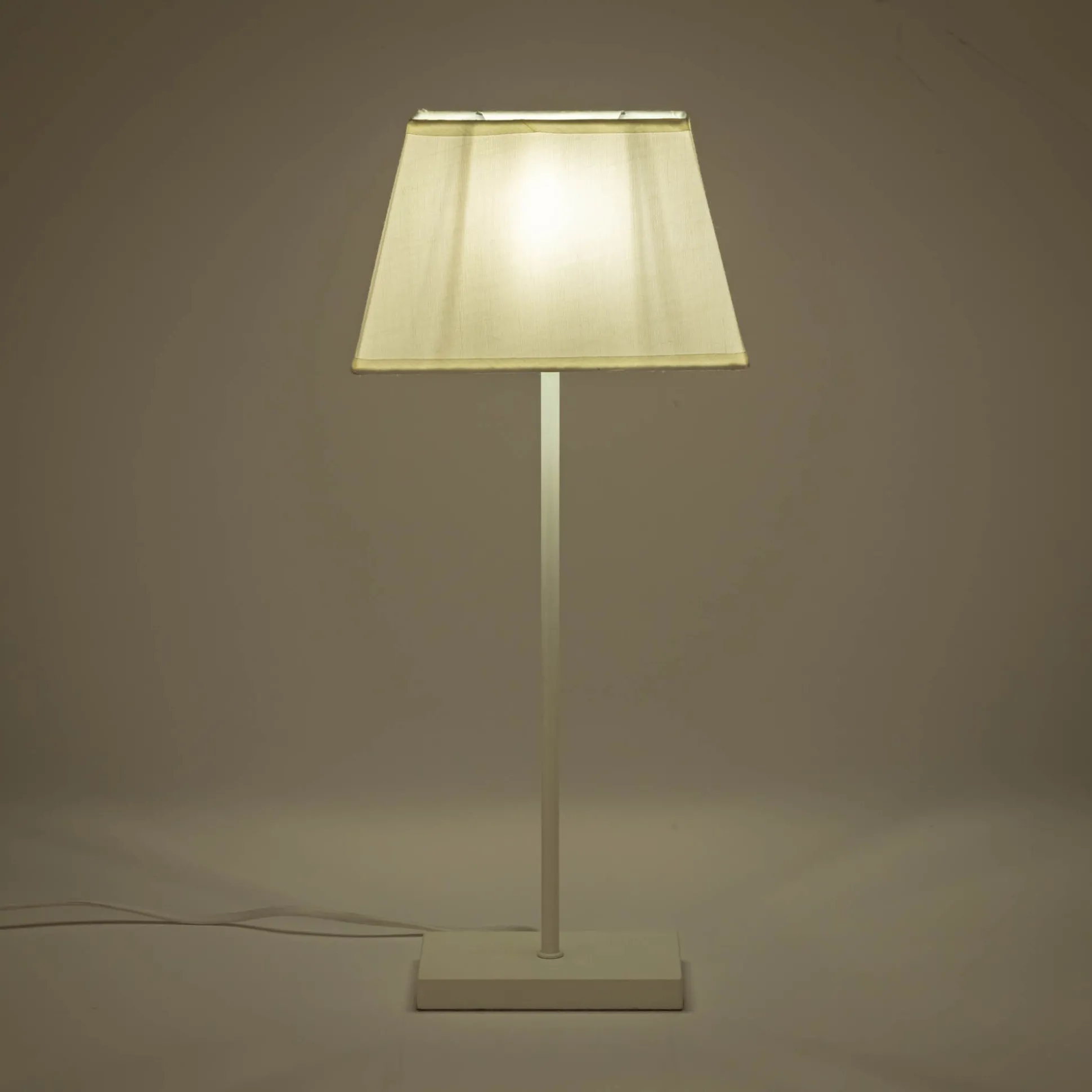 Lampe à poser électrifiée en coton H47cm - blanc