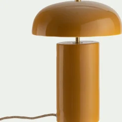 Lampe à poser électrifiée en porcelaine D23,2cm - jaune