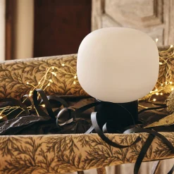 Lampe à poser électrifiée en verre et en fer - noir