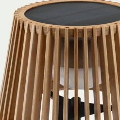 Lampe à poser solaire en bambou H36cm - naturel