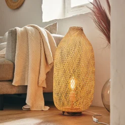 Lampe de sol électrifiée en bambou D30cm - naturel