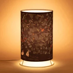 Lampe en cotonnette motif Bosquet - bleu D18xH30cm