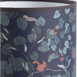 Lampe en cotonnette motif Bosquet - bleu D18xH30cm