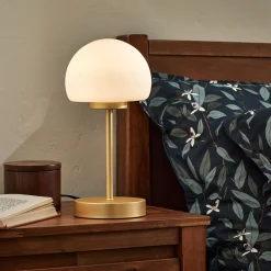 Lampe électrifiée tactile en acier et verre H29cm - doré