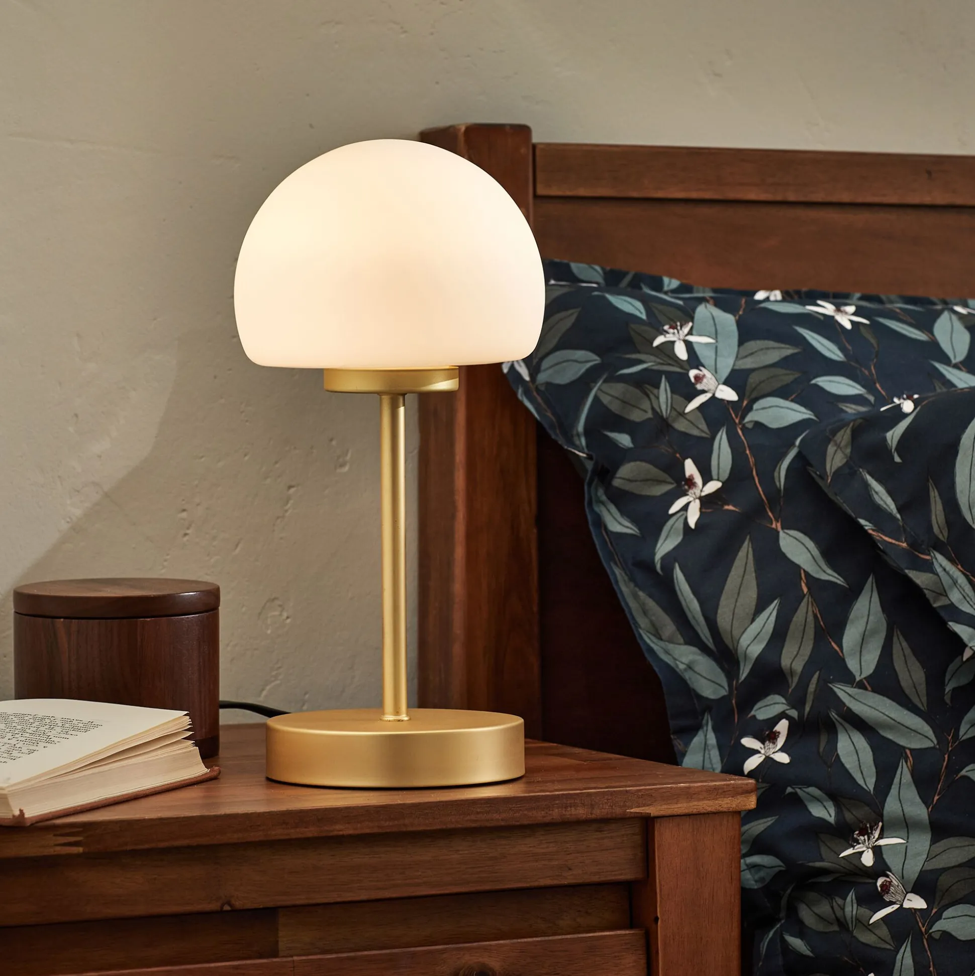 Lampe électrifiée tactile en acier et verre H29cm - doré