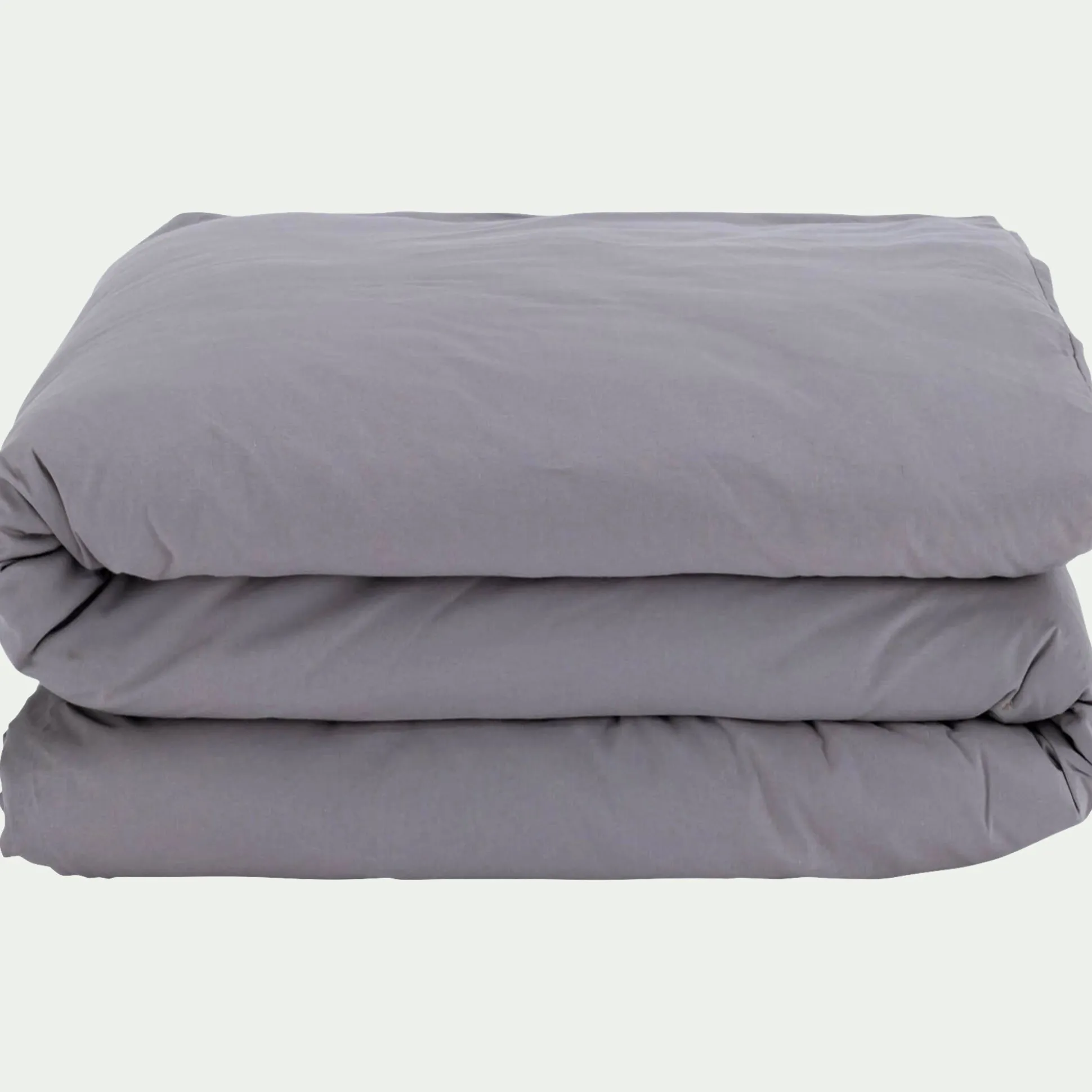Linge de lit uni en coton - gris restanque