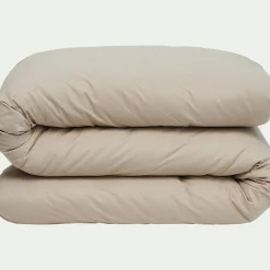 Linge de lit uni en coton - beige alpilles
