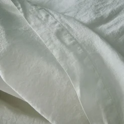 Linge de lit uni en lin lavé - blanc capelan