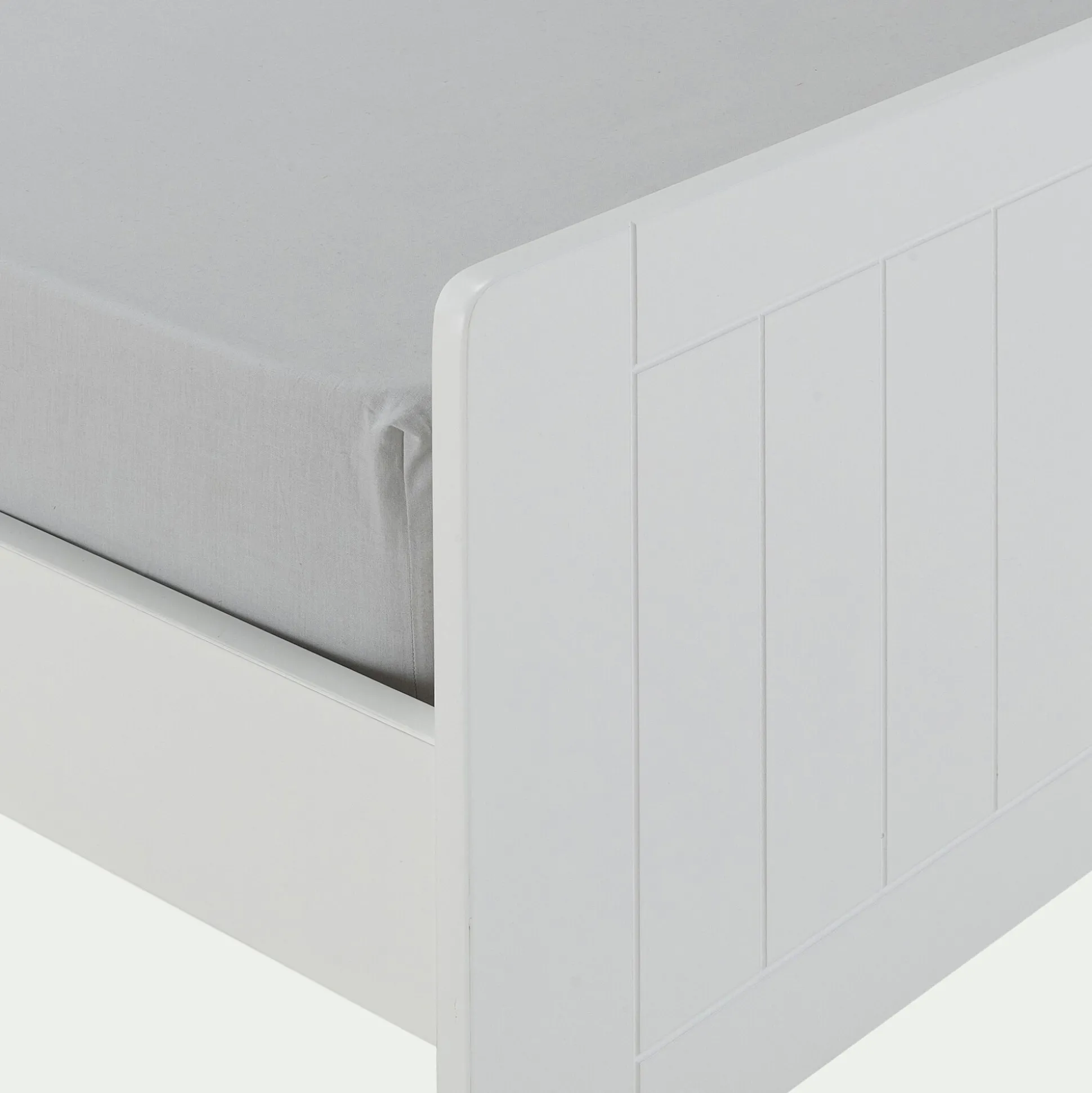 Lit 1 place enfant en bois 90x200cm - blanc