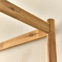 Lit 2 places à baldaquin en acacia massif 160x200cm - bois clair