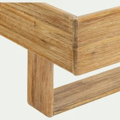 Lit 2 places avec tête de lit en bois d'acacia 160x200cm - bois clair