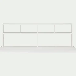 Lit mezzanine en pin 90x200cm avec bureau - blanc
