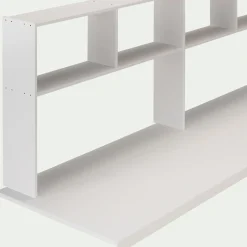 Lit mezzanine en pin 90x200cm avec bureau - blanc