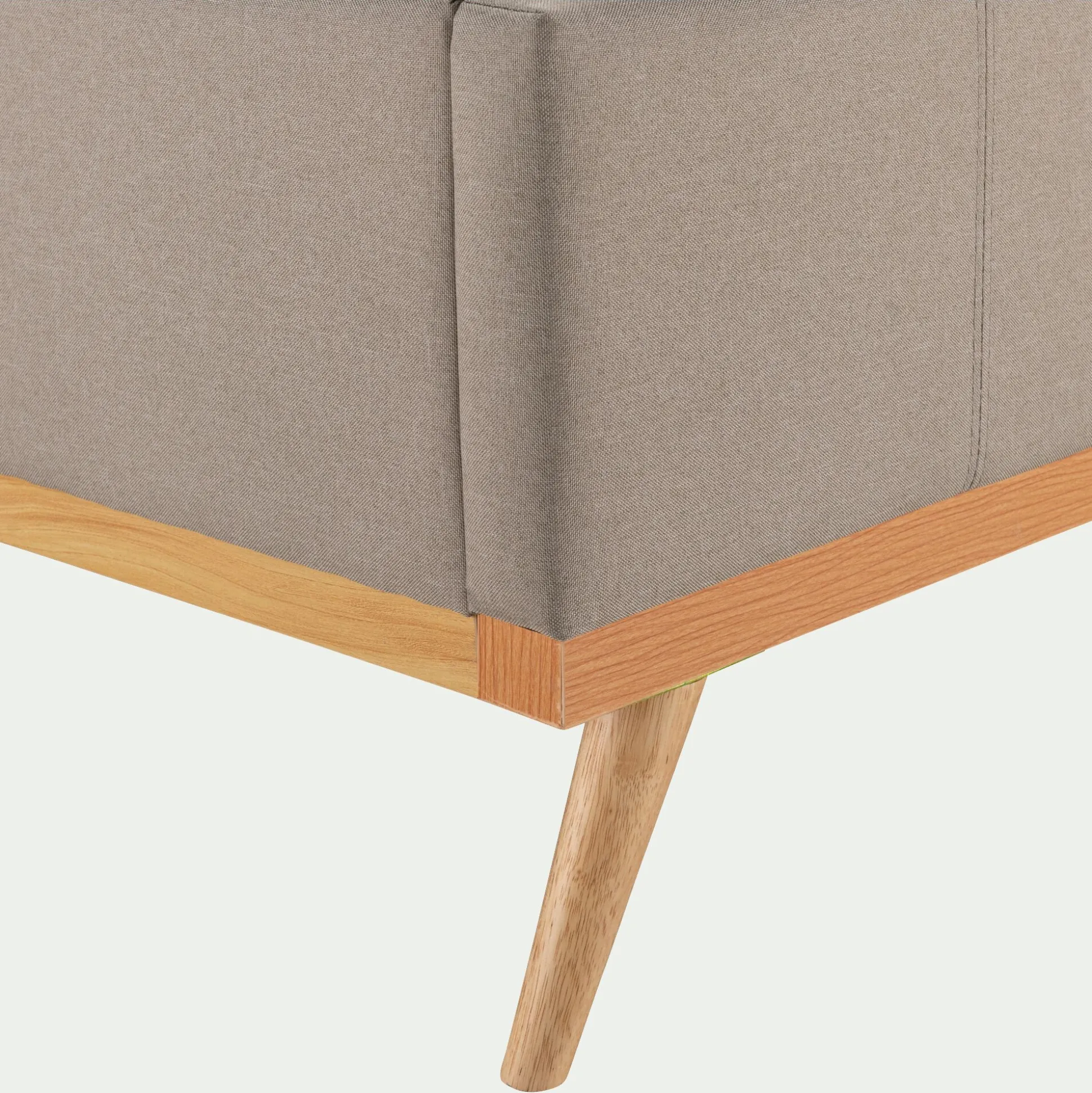 Lit-coffre 2 places recouvert de tissu - beige 140x200cm