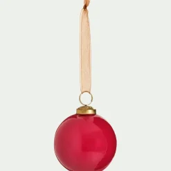 Lot de 6 boules de Noël en verre D8cm - rouge