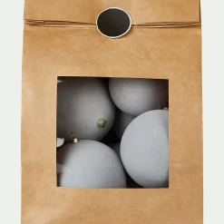 Lot de 9 boules de Noël en plastique - bleu