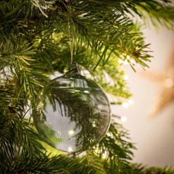 Lot de 6 boules de Noël en verre teinté D8cm - vert