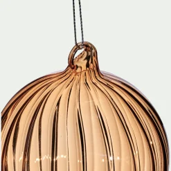 Lot de 6 boules de Noël en verre twistée D8cm - transparent