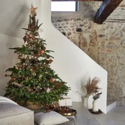 Lot de 6 Boules de Noël Verre D6CM - marron