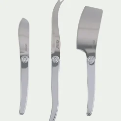 Lot de 3 couteaux à fromage en inox - argenté