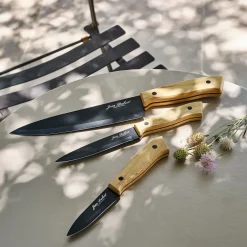 Lot de 3 couteaux en bois d'acacia
