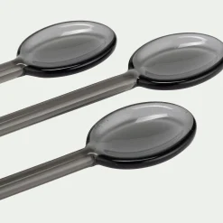 Lot de 6 cuillères à latte en verre - noir