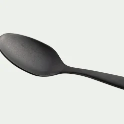 Lot de 6 cuillères à moka en inox - noir