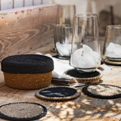 Lot de 10 dessous de verres en jonc de mer - naturel