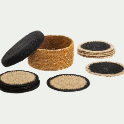 Lot de 10 dessous de verres en jonc de mer - naturel