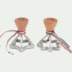 Lot de 2 emporte-pièces étoile et fleur en aluminium - argenté