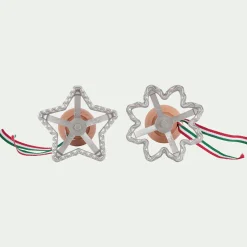 Lot de 2 emporte-pièces étoile et fleur en aluminium - argenté