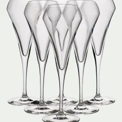 Lot de 6 flûtes à champagne en cristallin 20cl - transparent