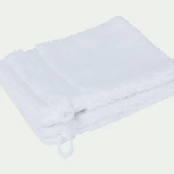 Lot de 2 gants de toilette en coton peigné - blanc optique