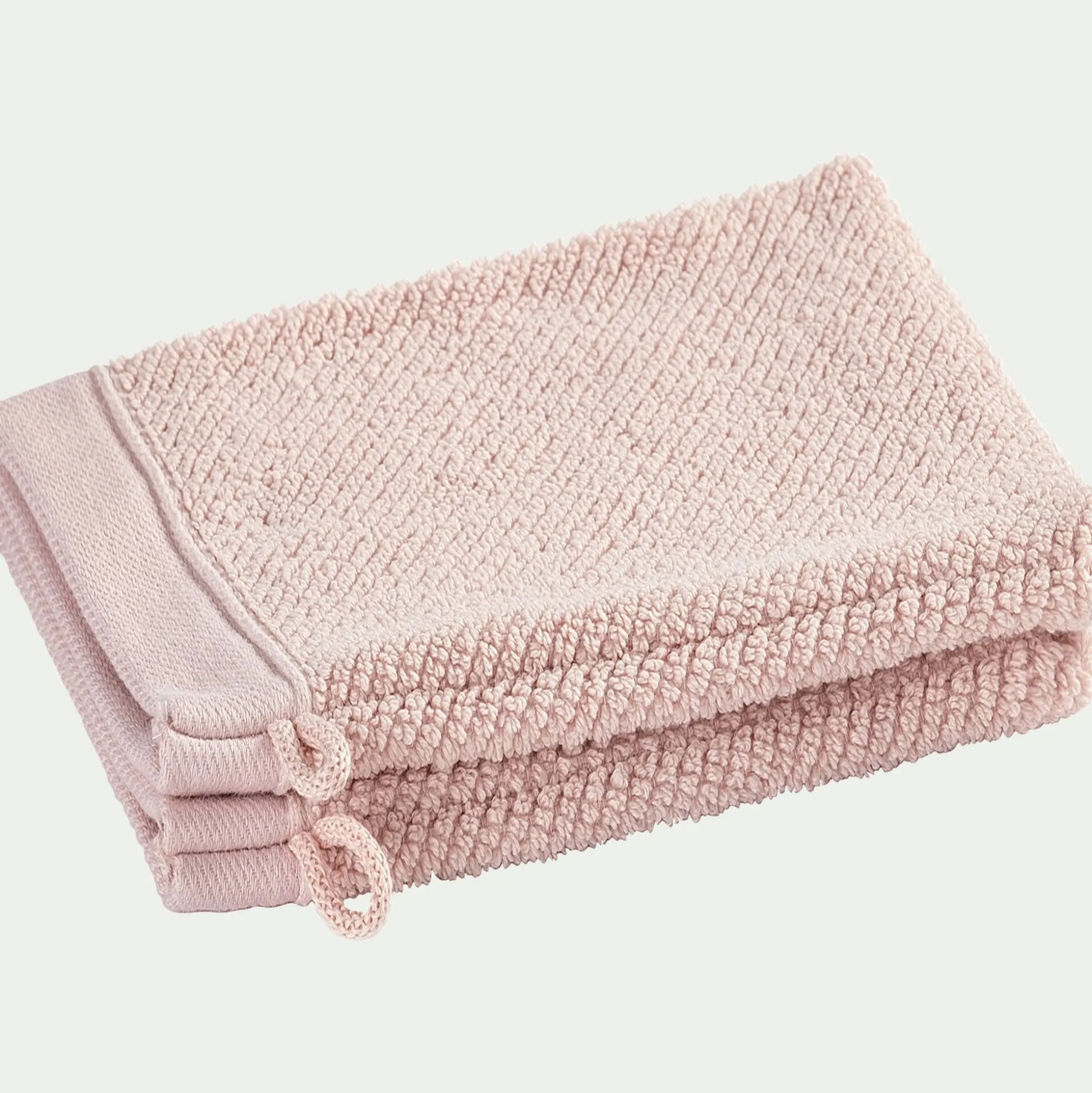 Lot de 2 gants de toilette en coton bio - rose rosa 16x21cm