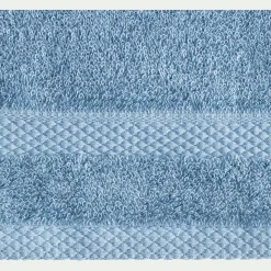 Lot de 2 gants de toilette en coton peigné - bleu autan