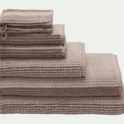 Lot de 2 gants de toilette bouclette jacquard en coton - beige alpilles